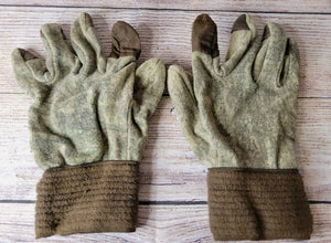 Vintage Boss Morris Feel Camo Wool Shooting Hunting Gloves Sz Xl Nylon Leather