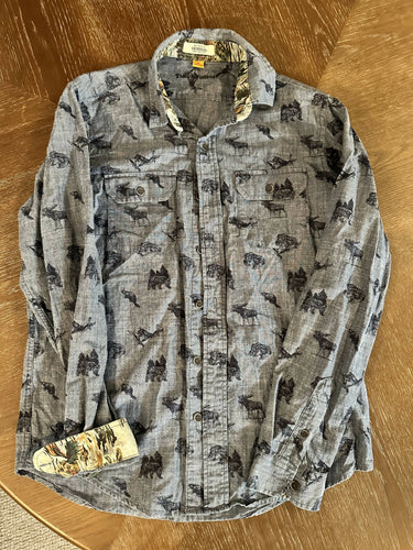 Outdoor Print Button Down Shirt (M)