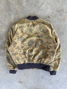 Vintage Pheasant Embroidered Duck Camo Bomber Jacket (L/XL)