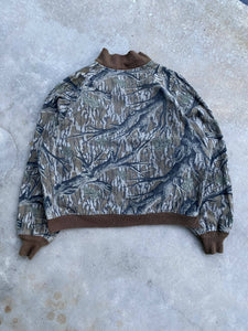 Vintage Mossy Oak Treestand Camo Bomber Jacket