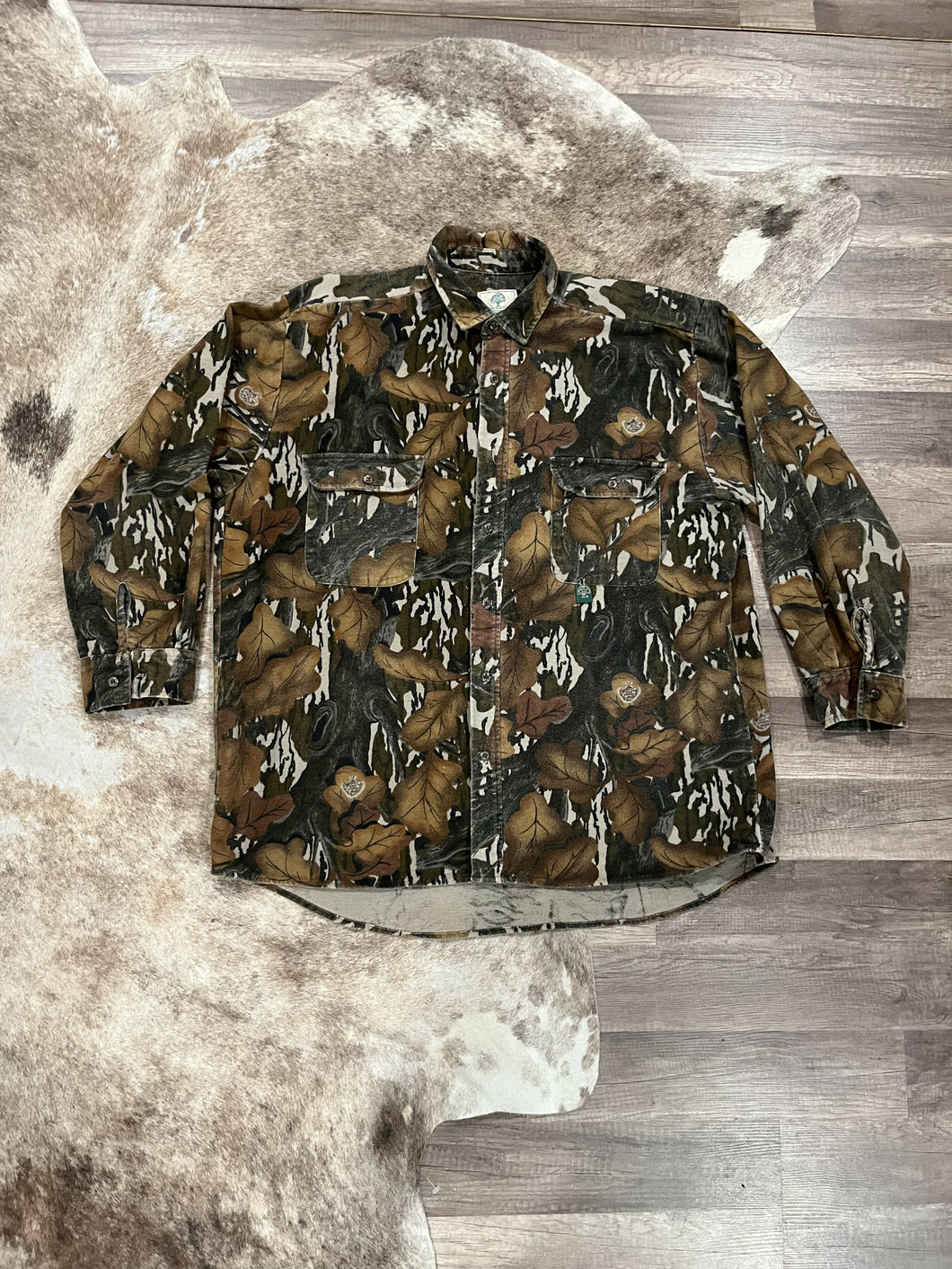 Mossy Oak Fall Foliage Chamois Button Up Shirt XXL 🇺🇸