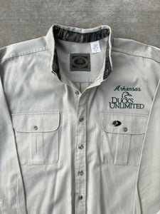 Mossy Oak Companions Khaki Button Down (XL)