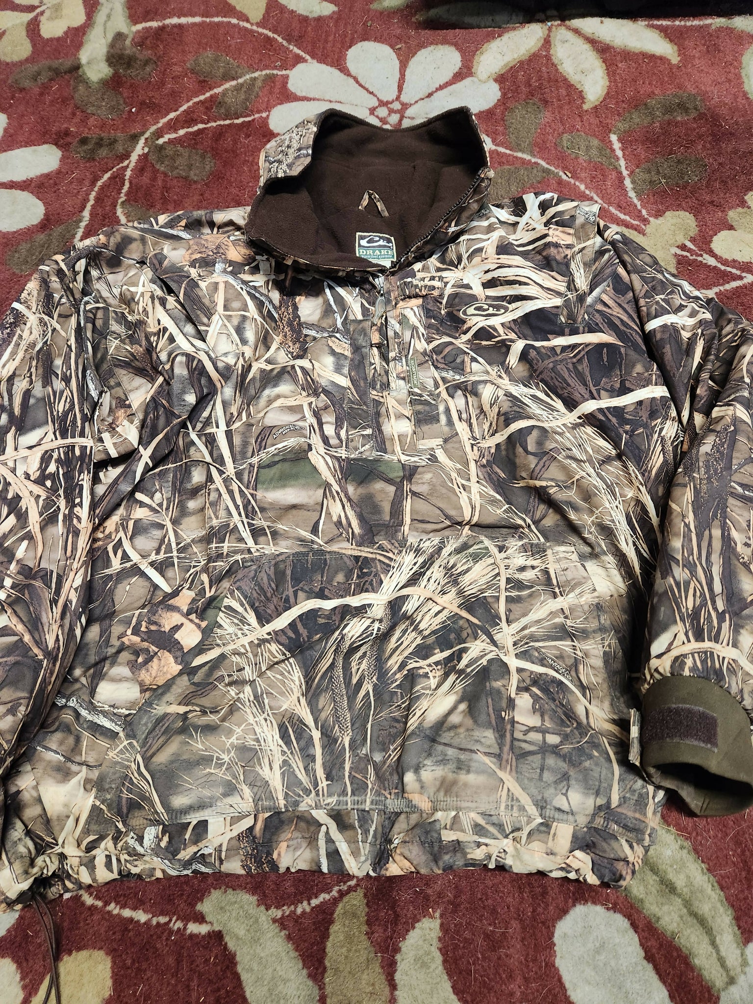 Drake 1 4 zip waders jacket in Max 4 camo