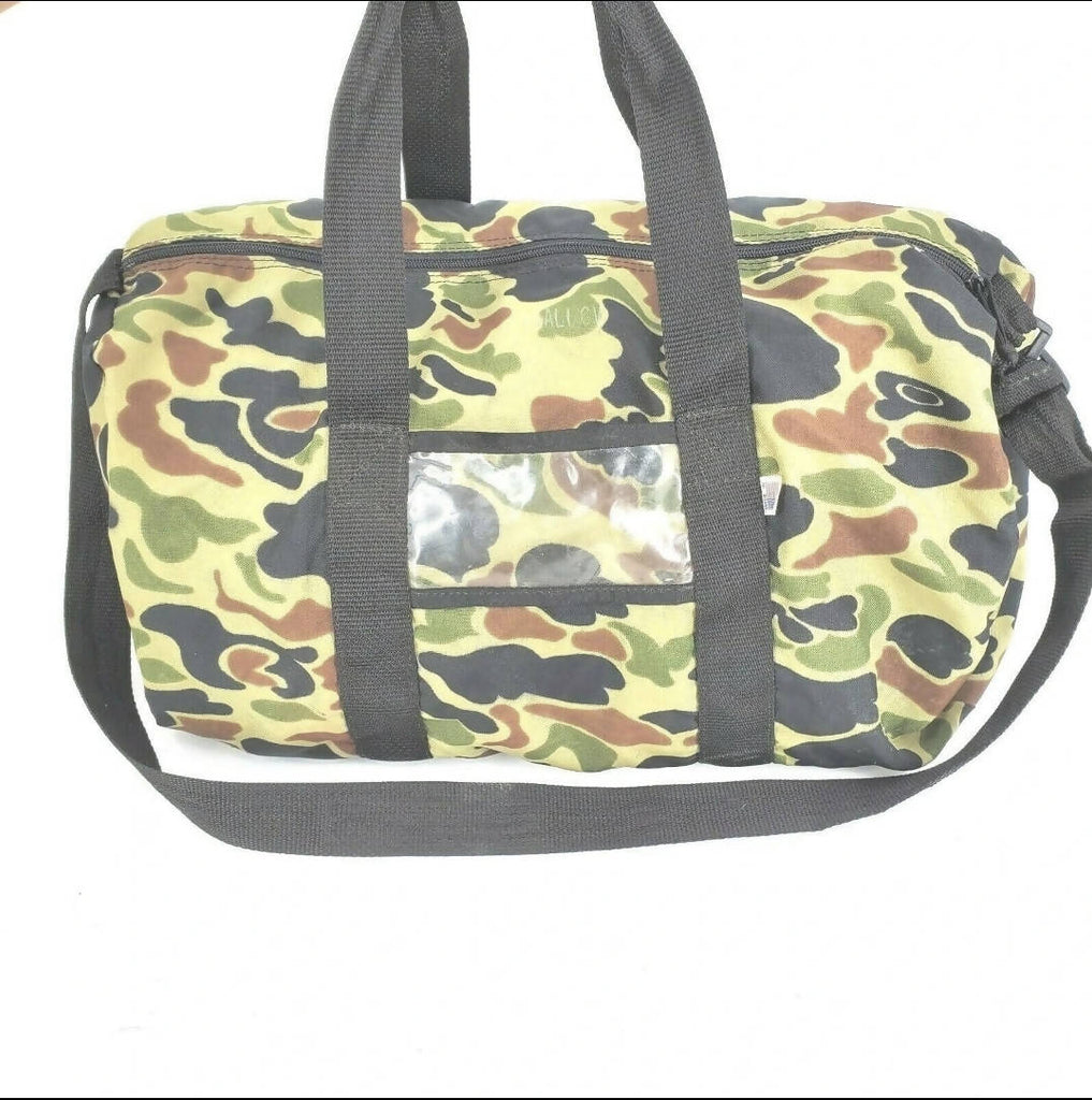 Vintage Camouflage Duffel Bag Tote Camo Hunting Fatigues 