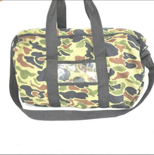 Load image into Gallery viewer, Vintage Camo Duffle Bag Military Surplus Hunting Carry Camouflage