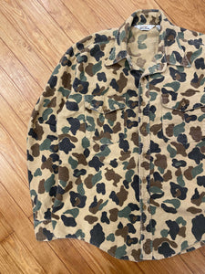 Vintage Duxbak Duck Camo Chamois Button Up Shirt (L/XL) 🇺🇸