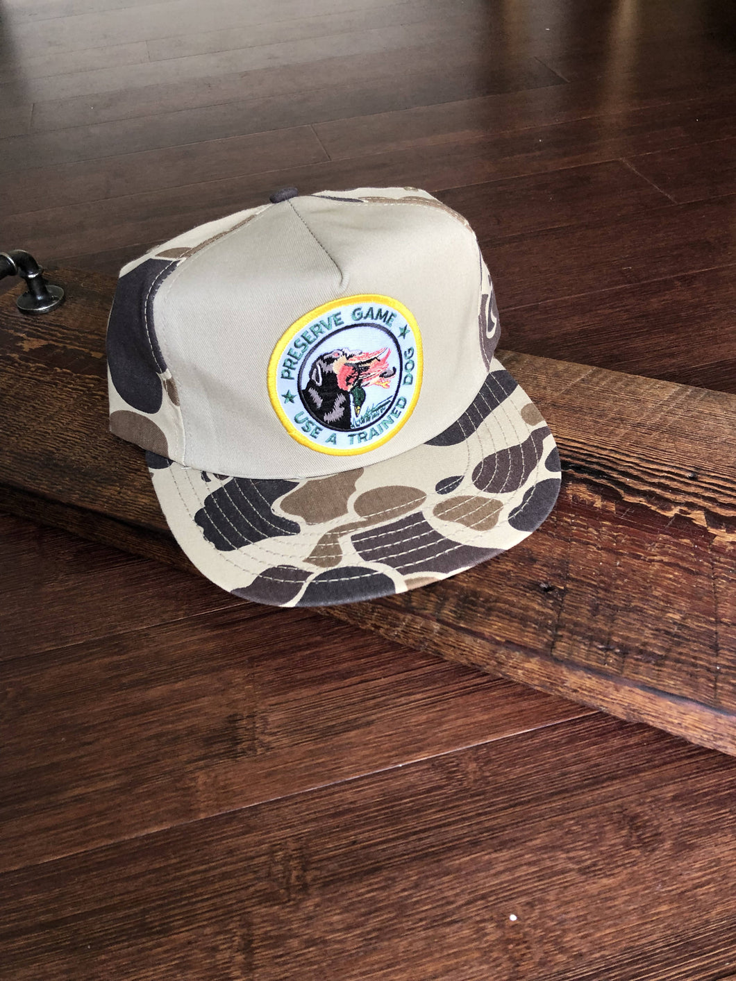 Preserve Game Use a Trained Dog Vintage Camo Hat