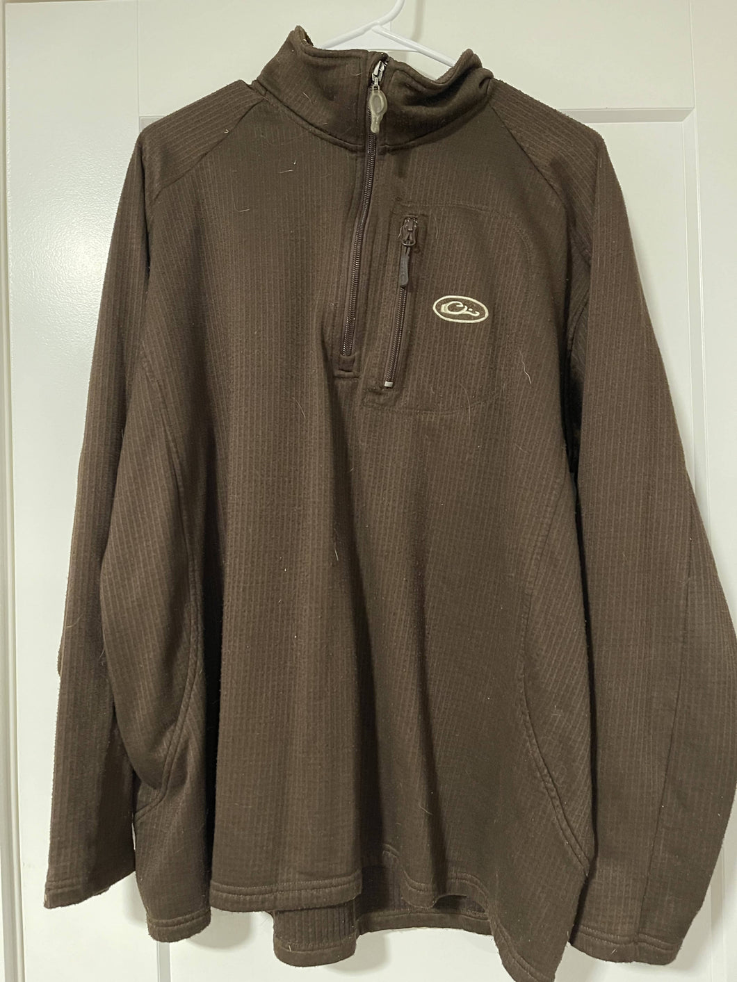 Quarter Zip (Brown) Fleece Jacket (SIZE XL)