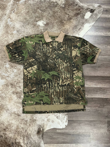 Vintage Spartan Realtree Camo Polo Size L