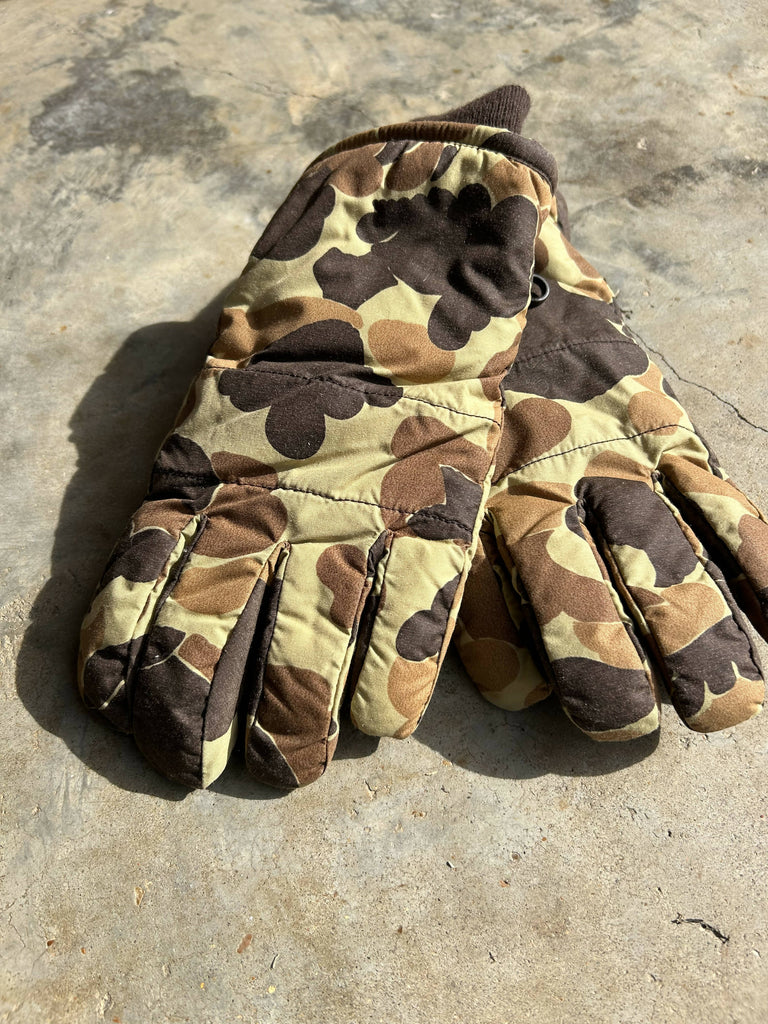 Large Vintage 1990s Camouflage Camo Work Hunting Gloves -  Sweden