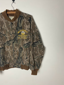 Vintage Mossy Oak Treestand Camo Bomber Jacket