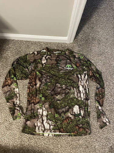 2X PINK Mossy Oak LightWeight Camo Women's 1/4 Zip Long Sleeve Tee