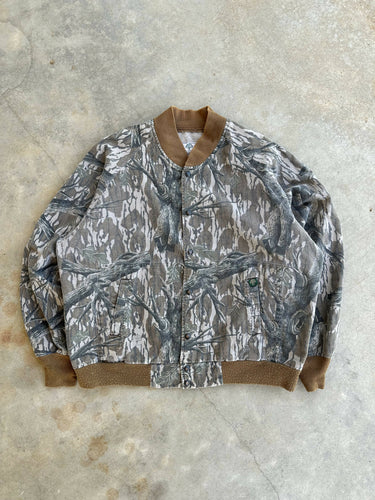 Vintage Mossy Oak Treestand Camo Bomber Jacket (XL)🇺🇸