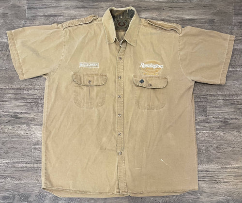 Vintage NASCAR REMINGTON RACING / BUTCH MOCK MOTORSPORTS/ MOSSY OAK Team Crew Shop Shirt XL