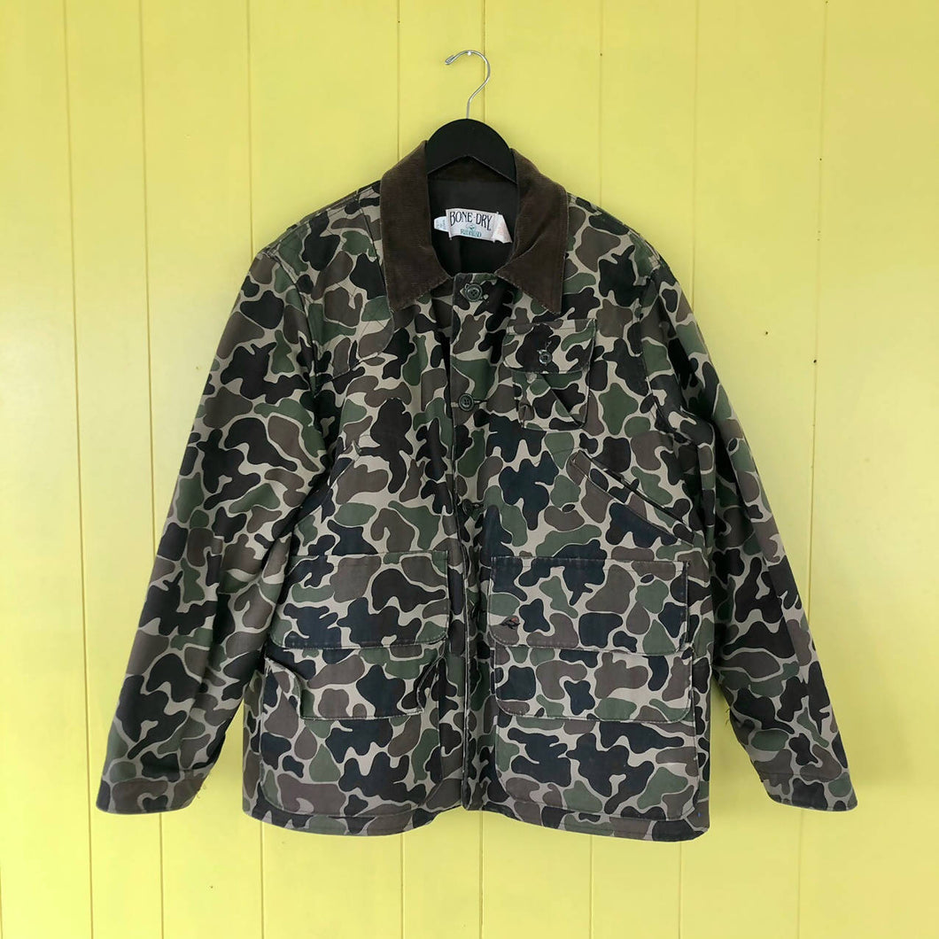 Vintage Red Head Bone Dry made in USA duck camo hunting jacket size XL
