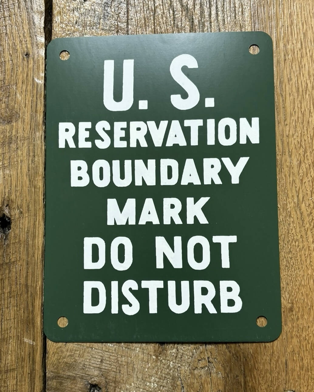 US Reservation Boundary Sign