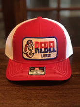 Load image into Gallery viewer, Vintage Rebel Lures Fisherman Patch on  Richardson 112 Trucker Snapback Hat!