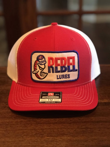 Vintage Rebel Lures Fisherman Patch on  Richardson 112 Trucker Snapback Hat!