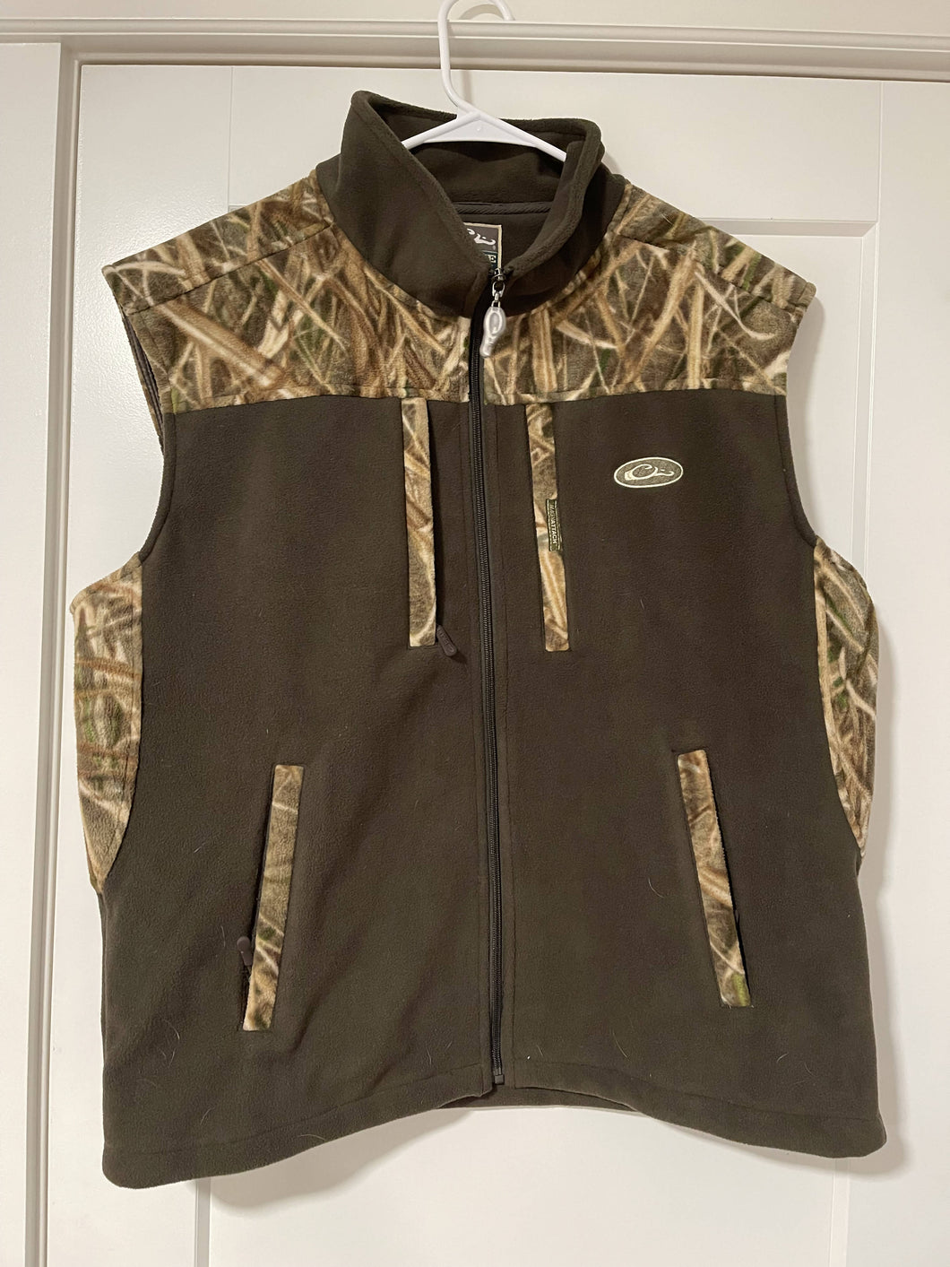 Drake Full Zip Fleece Vest (Camo/Dark grey) (SIZE L)