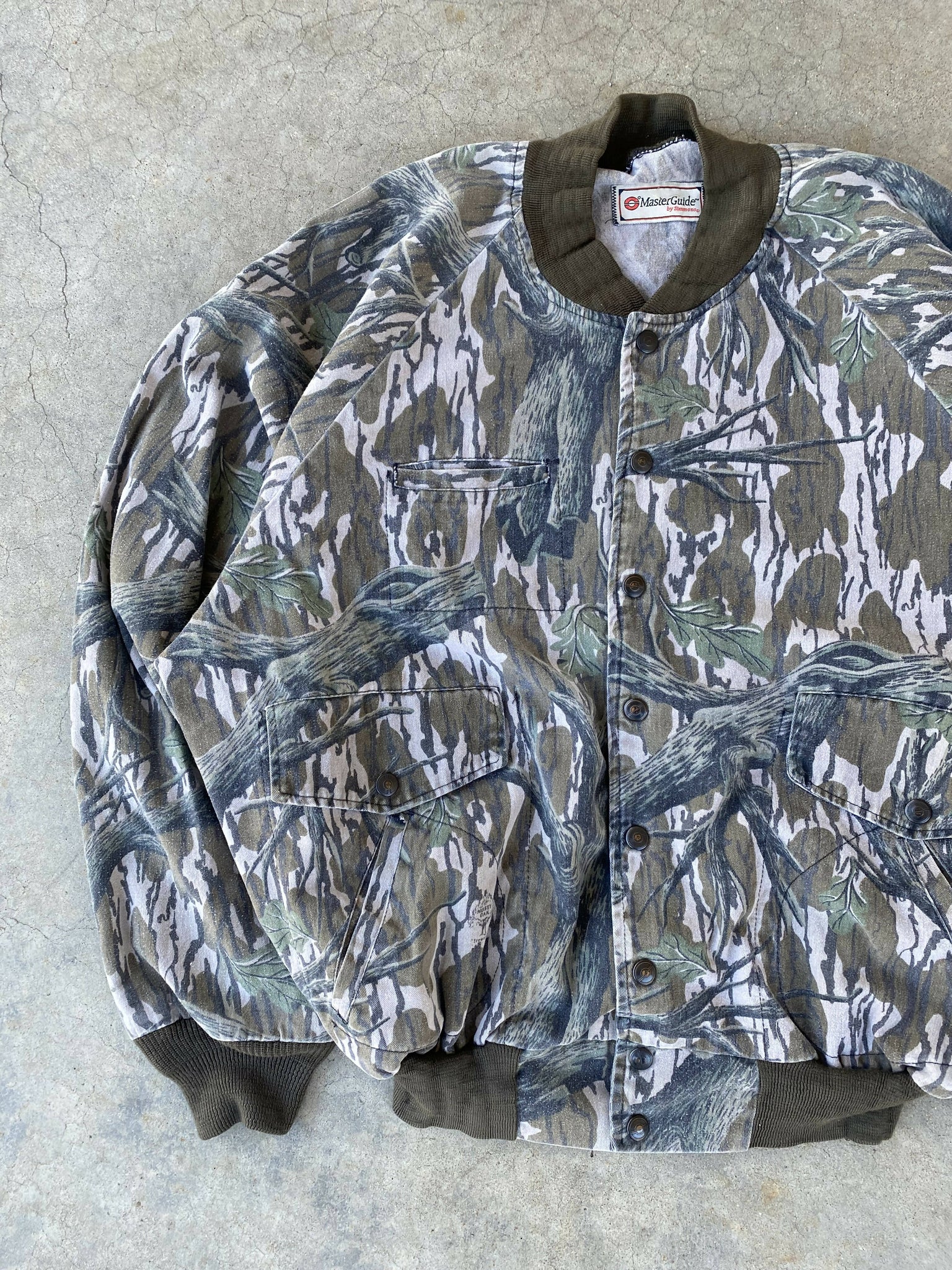 Vintage Masterguide by Simmons Treestand Camo Bomber Jacket (L/XL) 🇺🇸