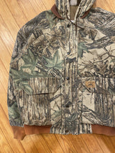 Load image into Gallery viewer, Vintage Duxbak Realtree Camo Insulated Hooded Bomber Jacket (L/XL)