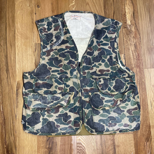 Vintage 1970s SafTBak Old School Camo Field Vest (L)🇺🇸