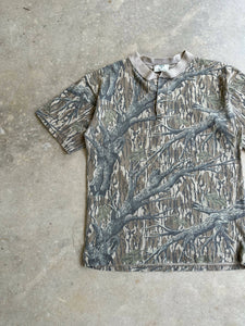 Vintage Mossy Oak Treestand Camo Henley (M/L)🇺🇸