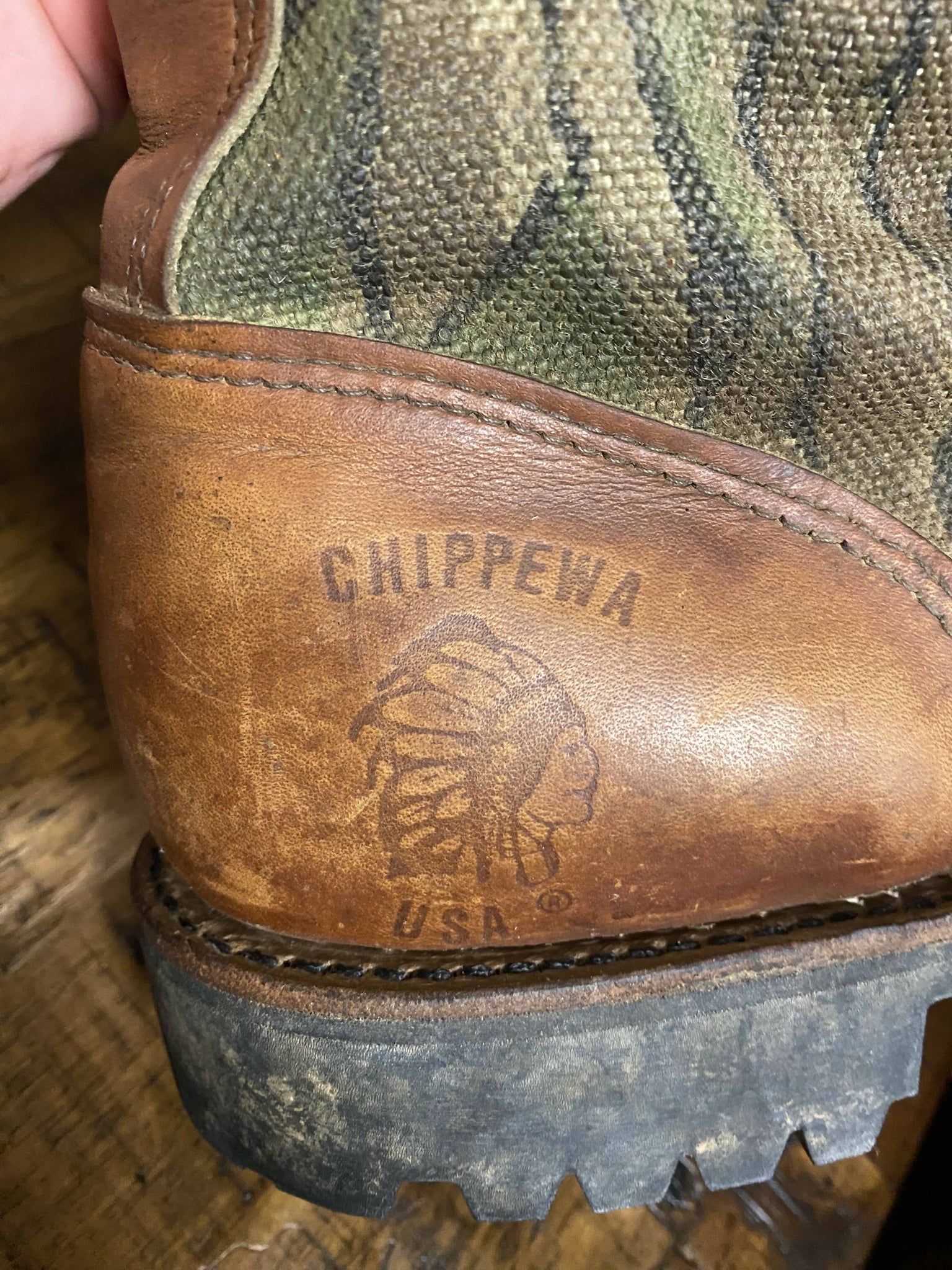 Vintage Resoled Chippewa Snake Boots 12D