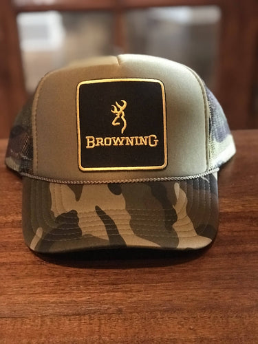 Browning Patch on a Custom Foam High Crown Trucker Snapback Hat!! Sharp!!