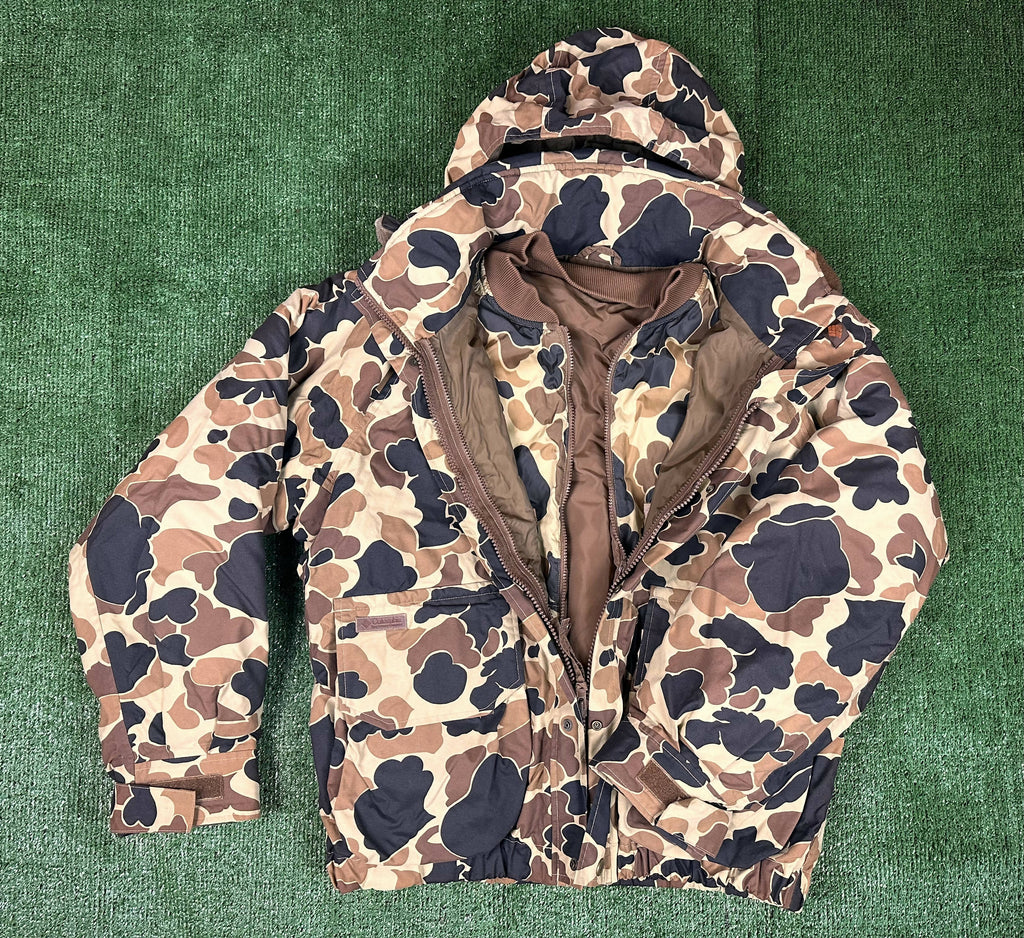 Vintage Columbia Omni Tech 3 -in-1 Camo Coat Jacket with Hood Made