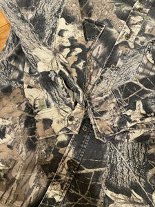 Vintage Mossy Oak Break Up Camo Chamois Button Up (M)