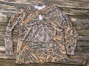 Jerzees Mossy Oak Shadowgrass Henley Shirt (XL)