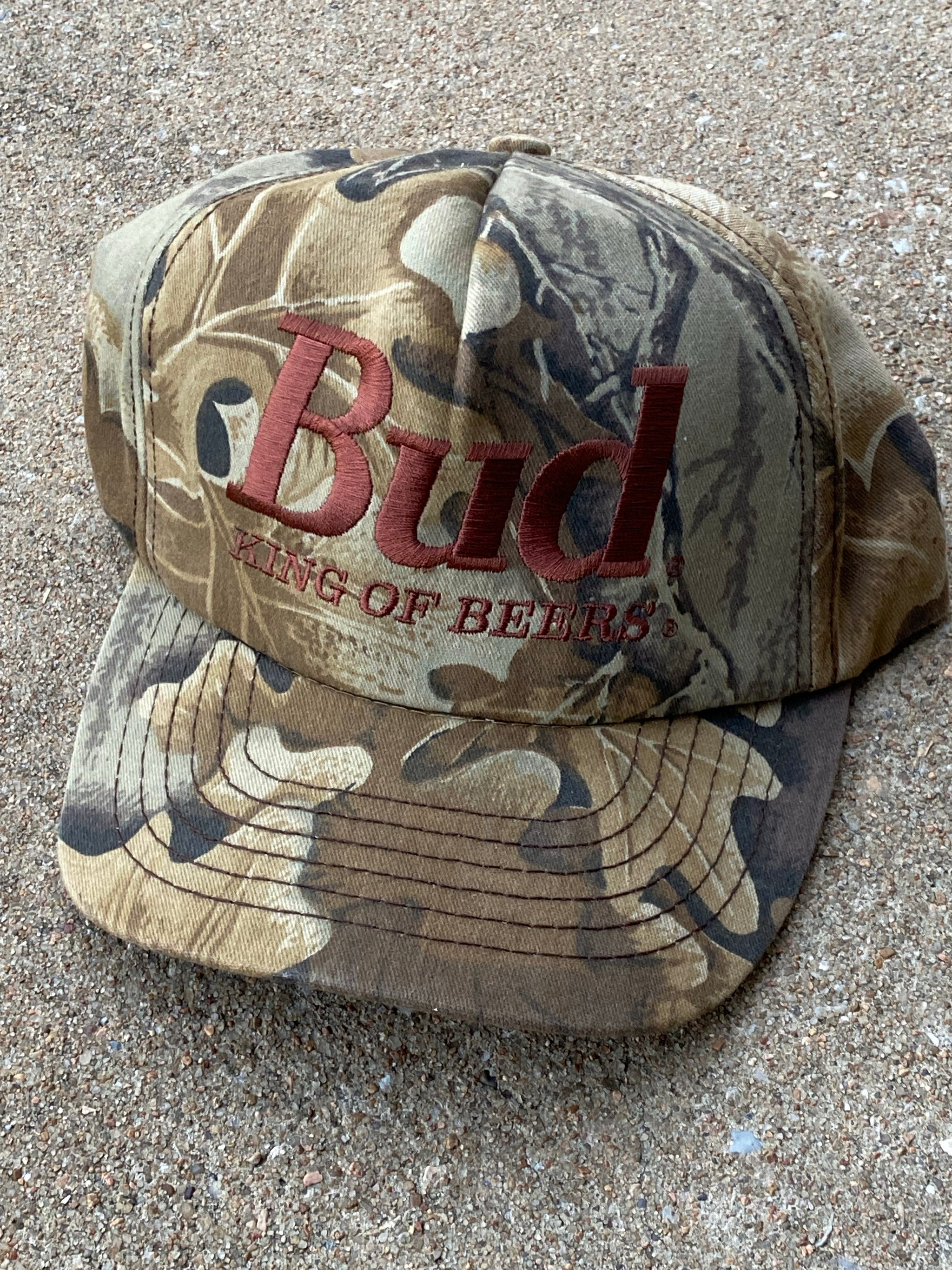 90s Bud King hot Of Beers Corduroy Two Tone Strapback Hat