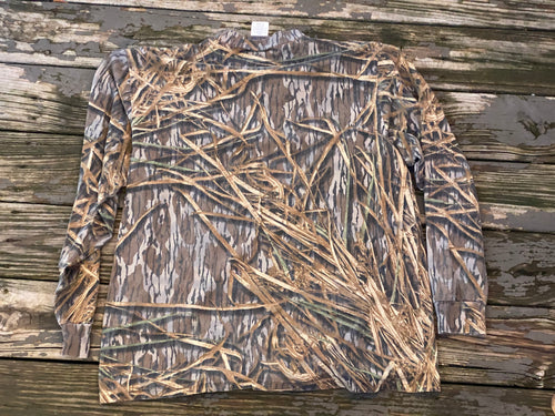 Jerzees Mossy Oak Shadowgrass Henley Shirt (XL)