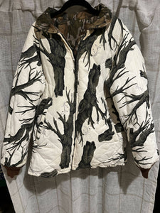 90’s Mossy Oak Fall Foliage/Winter Camo Reversible Jacket (L) 🇺🇸