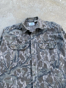 Vintage Mossy Oak Treestand Camo Chamois Button Up