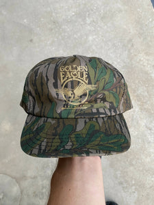 Vintage Mossy Oak Green Leaf Golden Eagle Archery Snapback