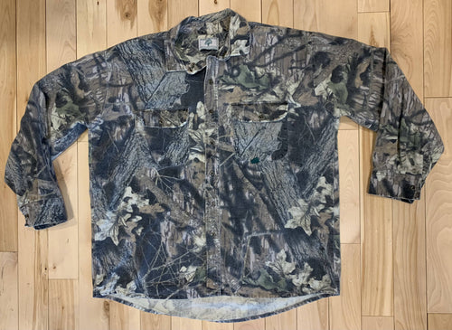 Mossy Oak Break Up Camo Button Down Shirt Size L