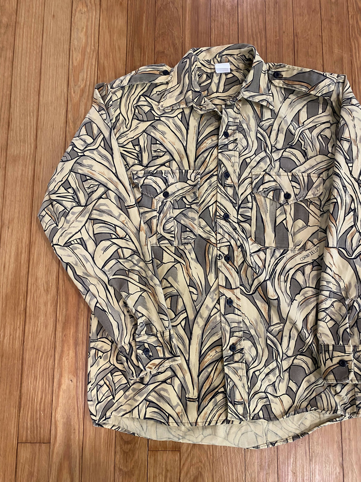 Vintage Cornfield Camo Button Up Shirt (M) 🇺🇸 – Camoretro