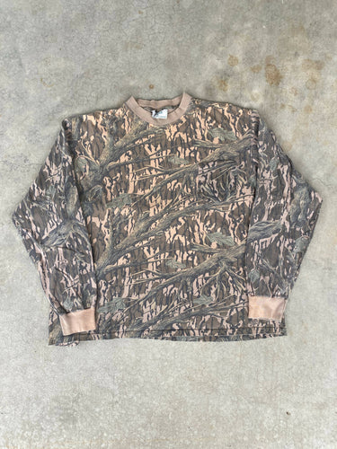 Vintage Mossy Oak Treestand Camo Longsleeve Shirt (XL) 🇺🇸