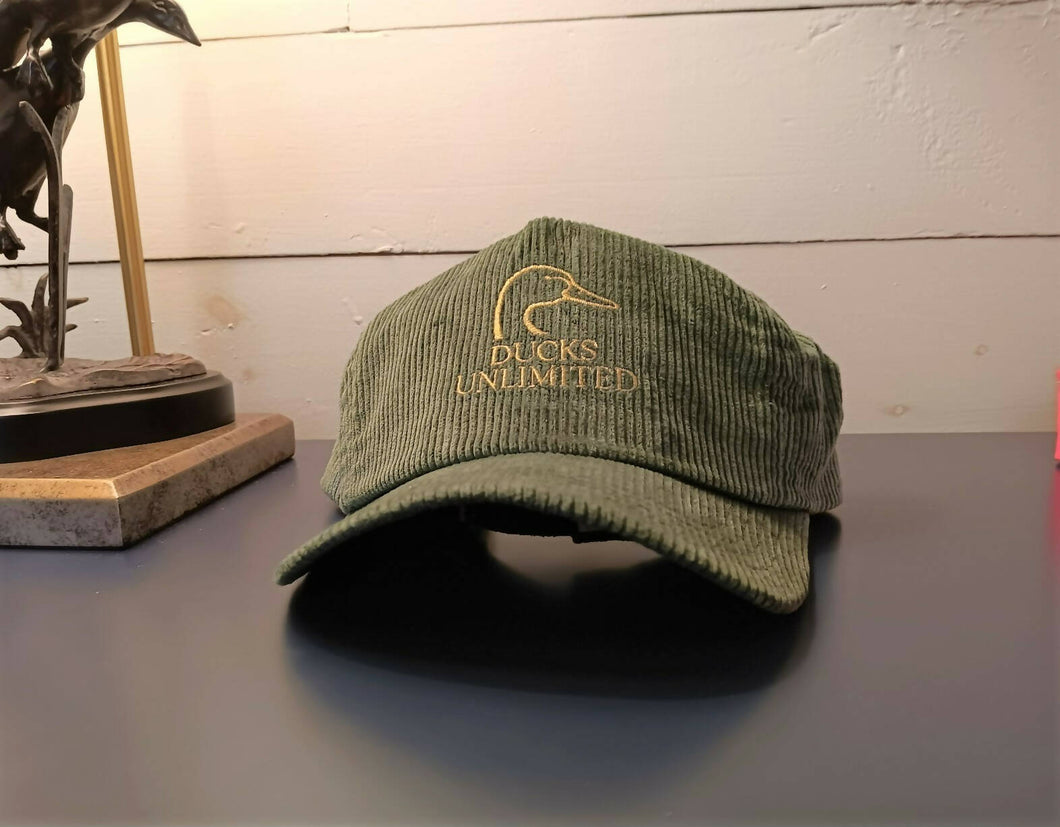 DUCKS UNLIMITED Green Corduroy Hat