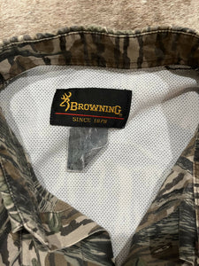 Vintage Browning Mossy Oak Treestand Shooting Shirt Short Sleeve XL