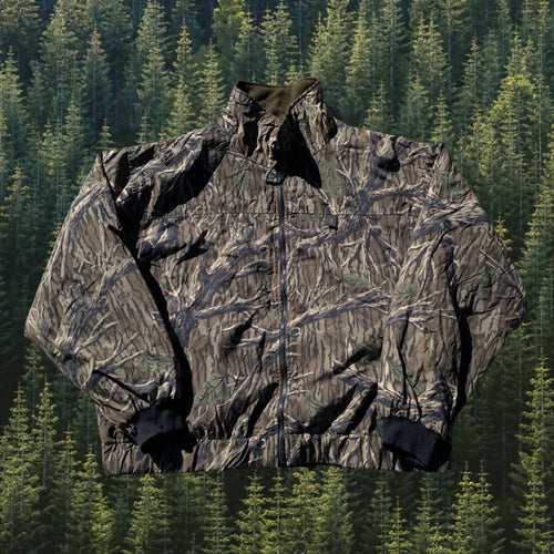 Vintage Browning Mossy Oak Original Camo Reversible Fleece Jacket