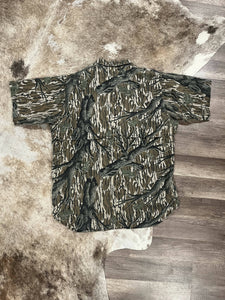 Vintage Browning Mossy Oak Treestand Shooting Shirt Short Sleeve XL