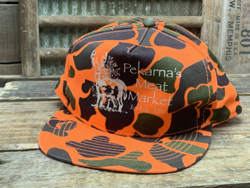 Pekarna's Meat Market Jordan, MN Orange Camo Hat