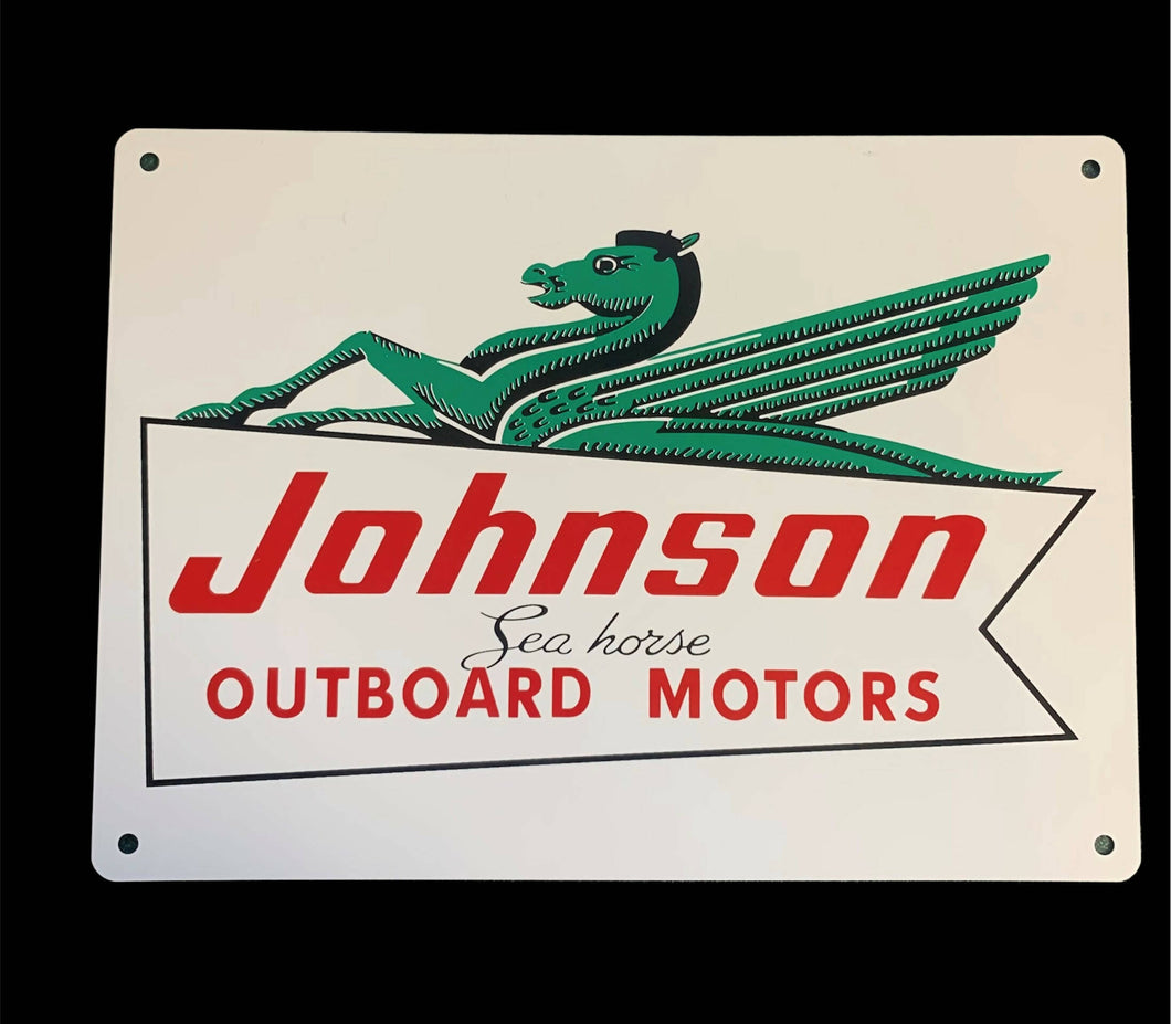 Johnson Outboard Sign B830 - TinWorld Fishing Signs