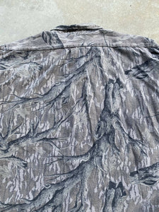 Vintage Mossy Oak Treestand Camo Chamois Button Up