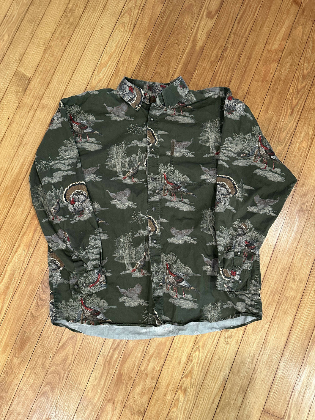 Vintage Mageallan Turkey AOP Button Up (XL)