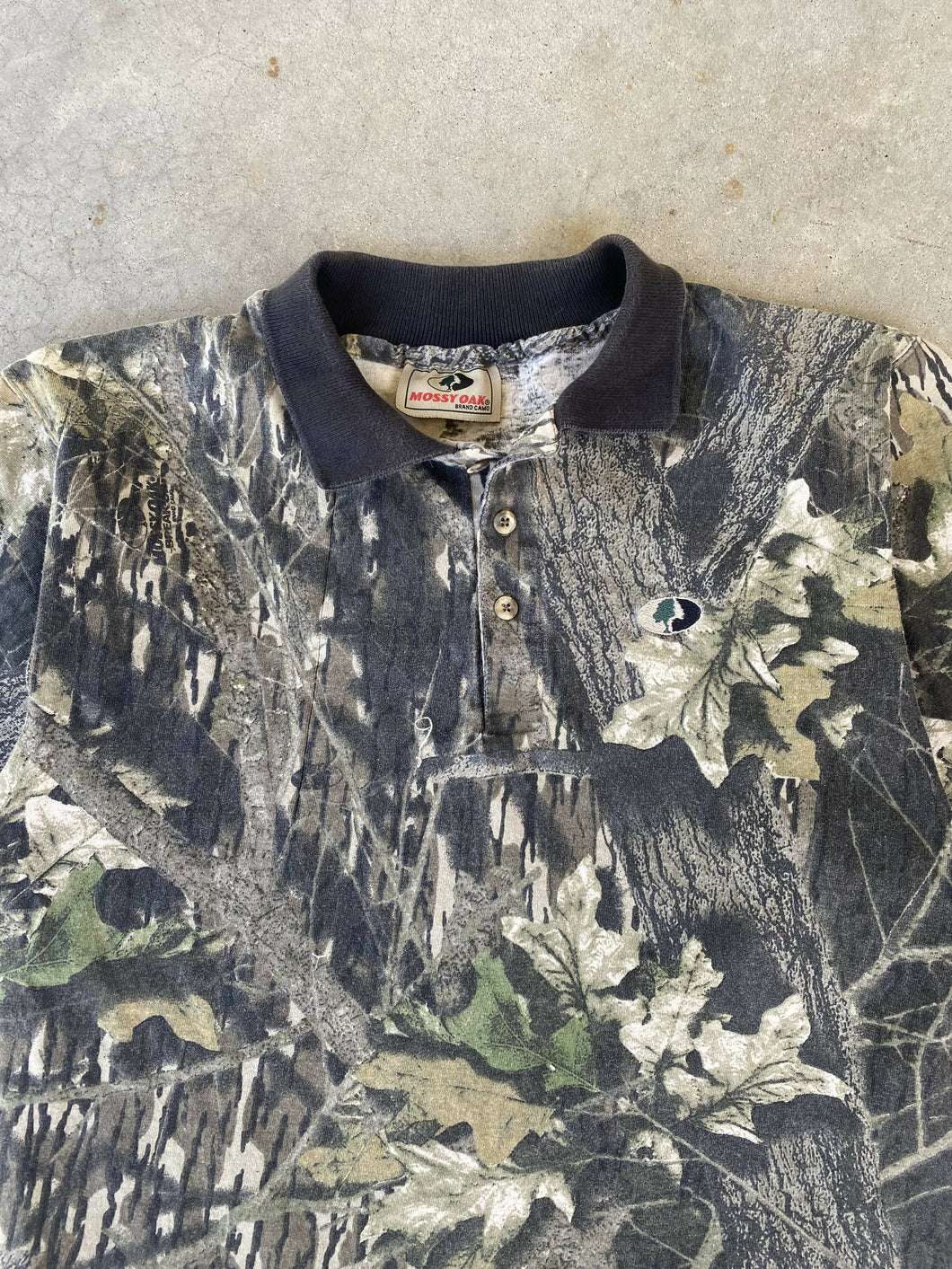 Vintage Mossy Oak Break up Camo Polo Medium