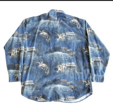 Load image into Gallery viewer, Vintage 100% Cotton Deer Buck Hunting Outdoor Print Button Down Mens XL